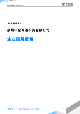 泉州市金鸿达投资(企业信用报告)- 天眼查